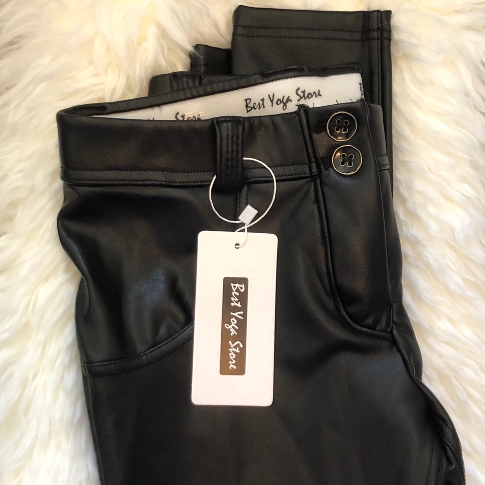 Best Yoga Eco-Leather Pants Lifts and Supports